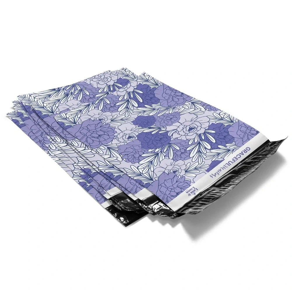 Lavender Floral Poly Mailers 10x13‎ Inch 100 Pack Shipping Supplies Peony